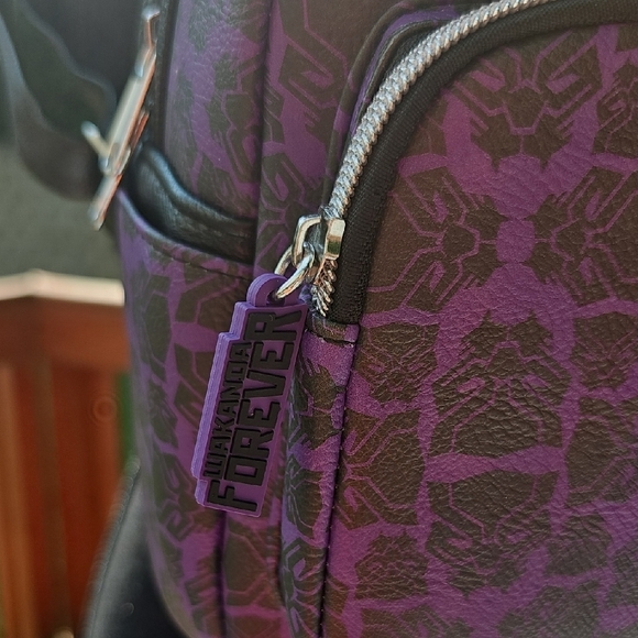 Loungefly Marvel Black Panther Purple Backpack - Picture 3 of 8